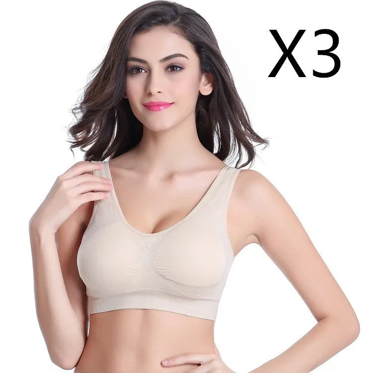 3pcs Set Seamless Push Up Bra