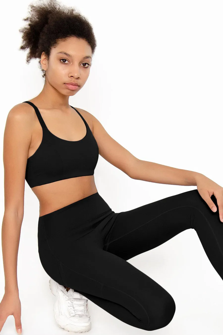 4 for $54 - Black Kelly Strappy Padded Sports Bra - Women