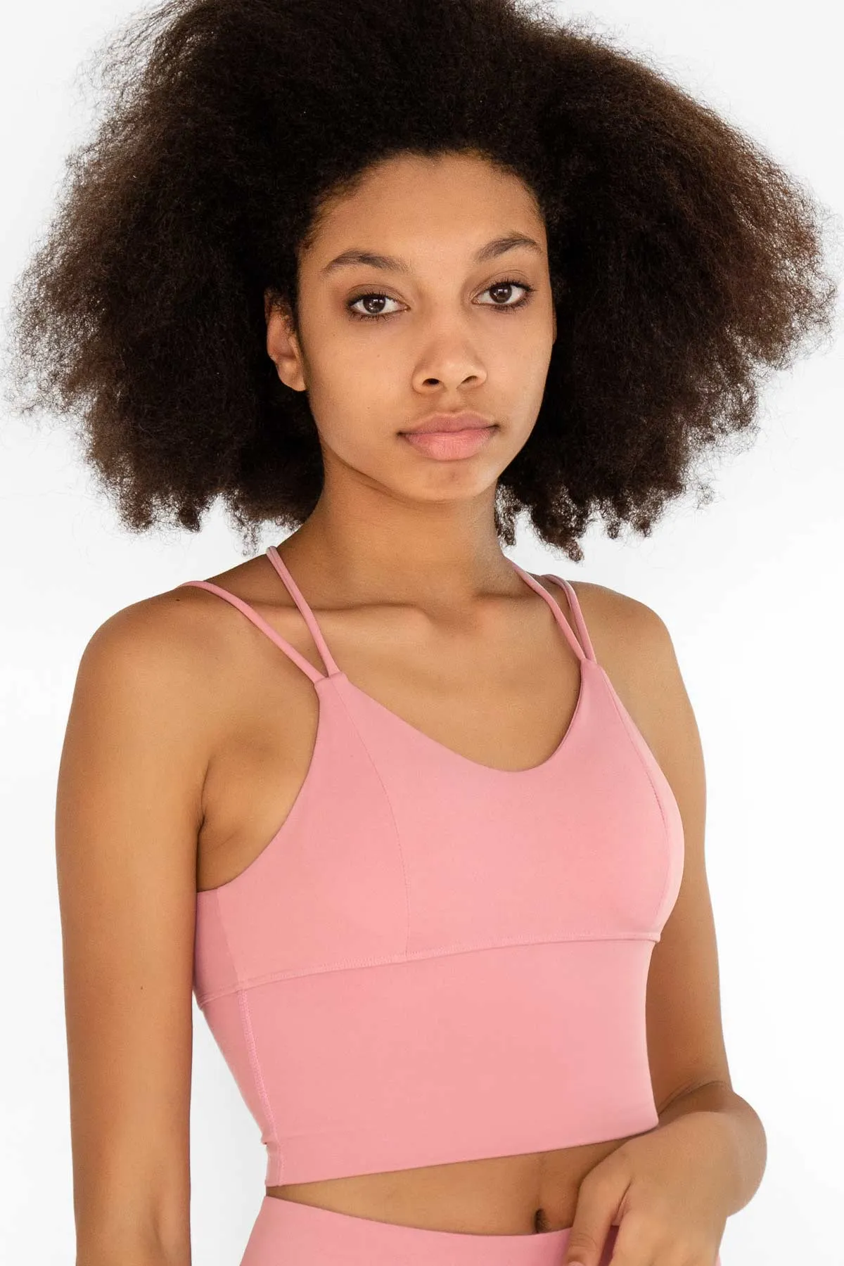 4 for $54 - Dusty Pink Kelly Strappy Long Line Padded Sports Bra - Women