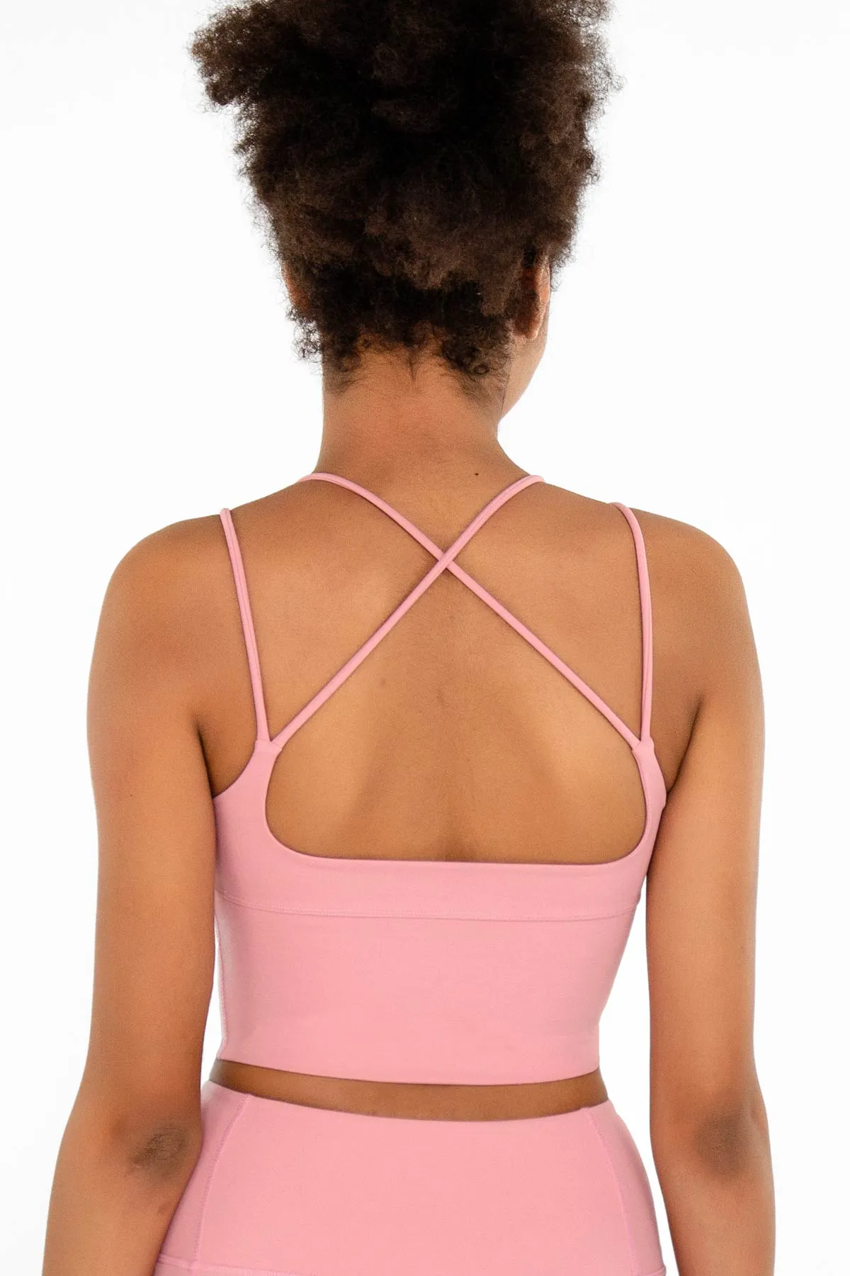 4 for $54 - Dusty Pink Kelly Strappy Long Line Padded Sports Bra - Women