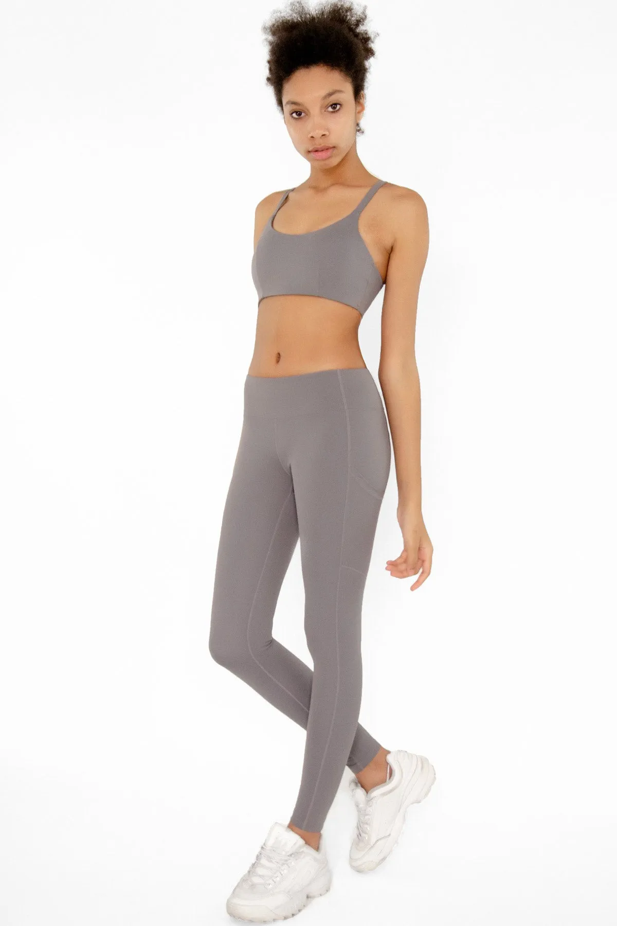 4 for $54 - Silver Grey Kelly Strappy Padded Sports Bra - Women