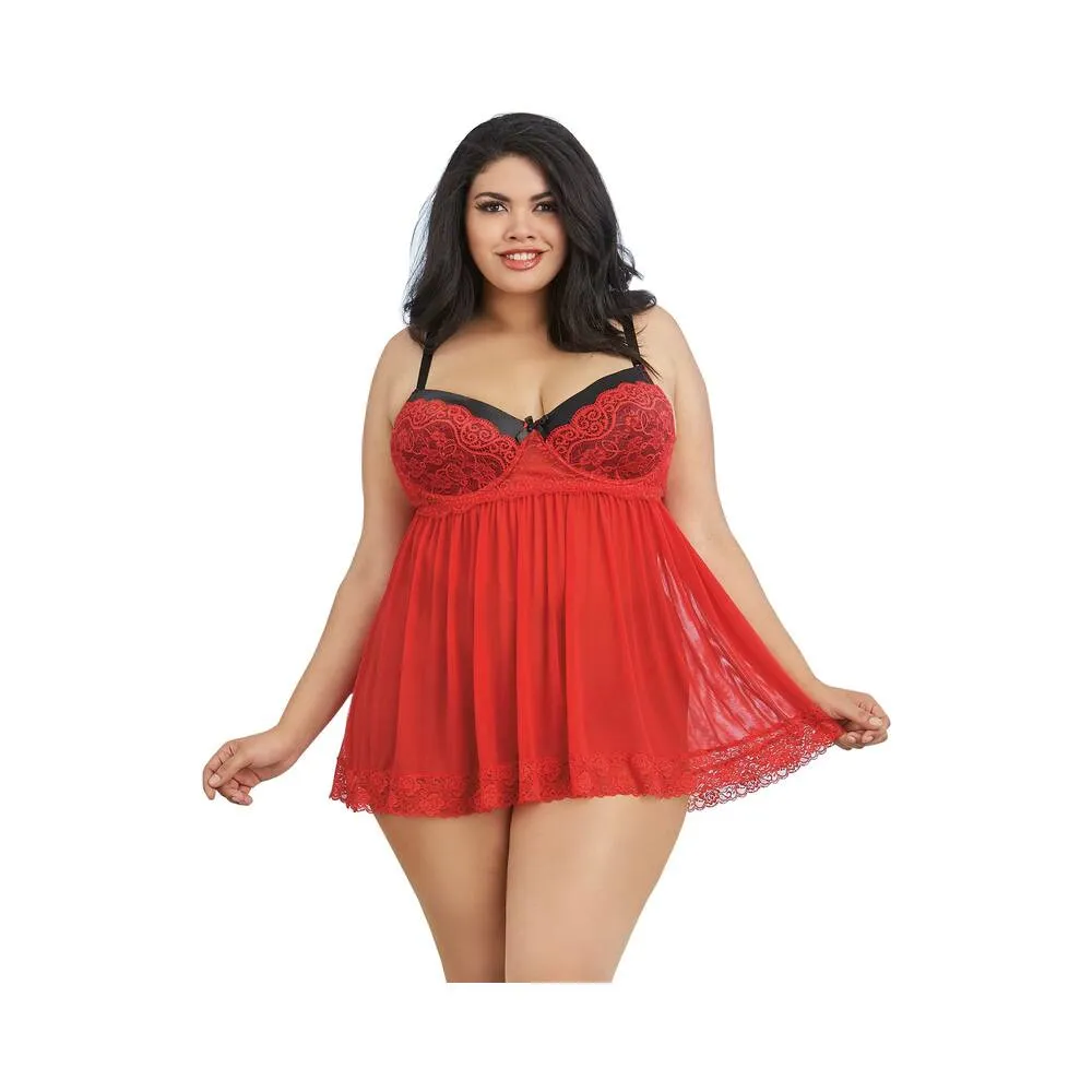 Babydoll, G-String - 1x - Ruby