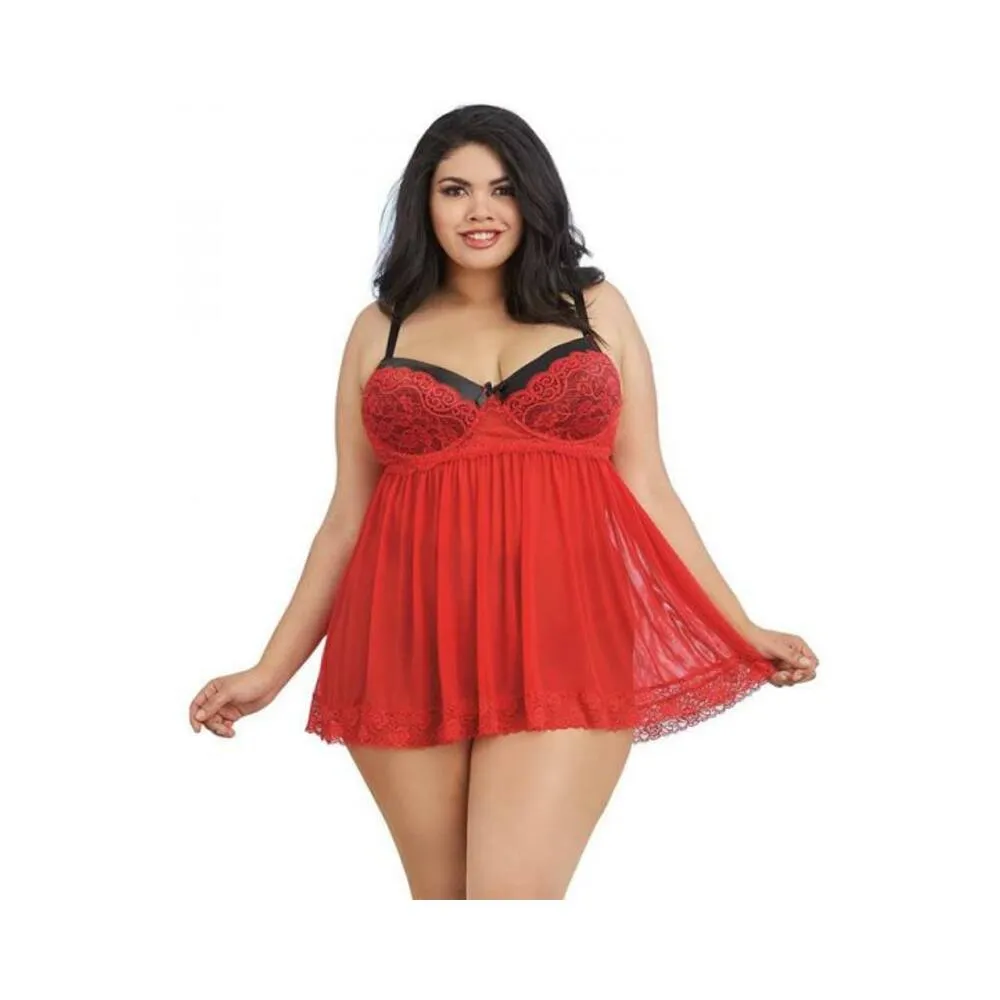 Babydoll, G-String - 1x - Ruby