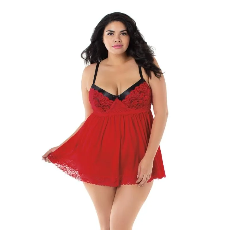 Babydoll, G-String - 3x - Ruby