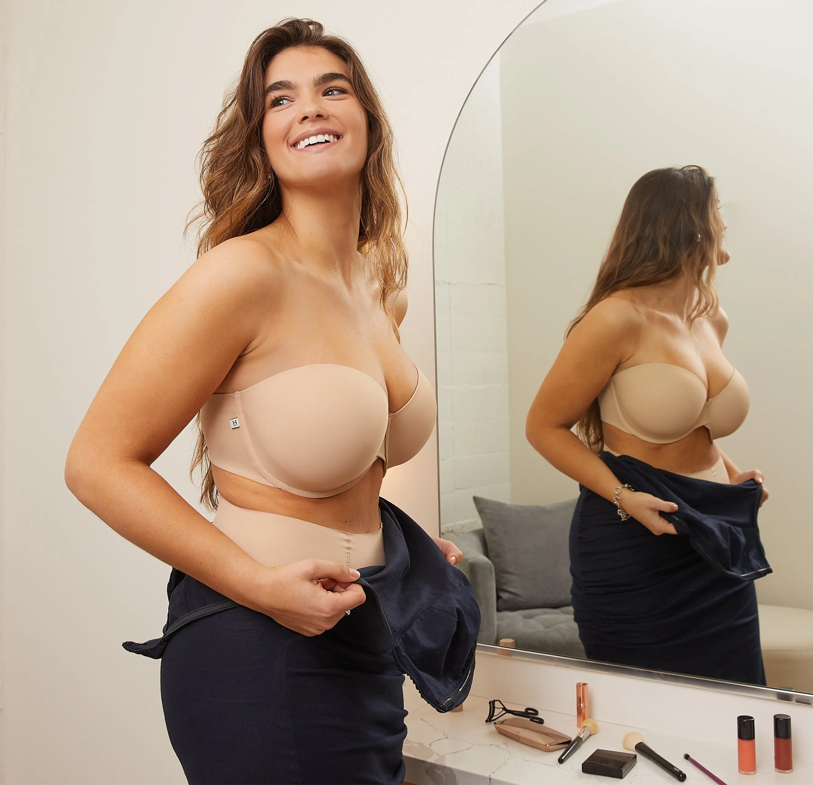 Base Strapless Bra - Beige