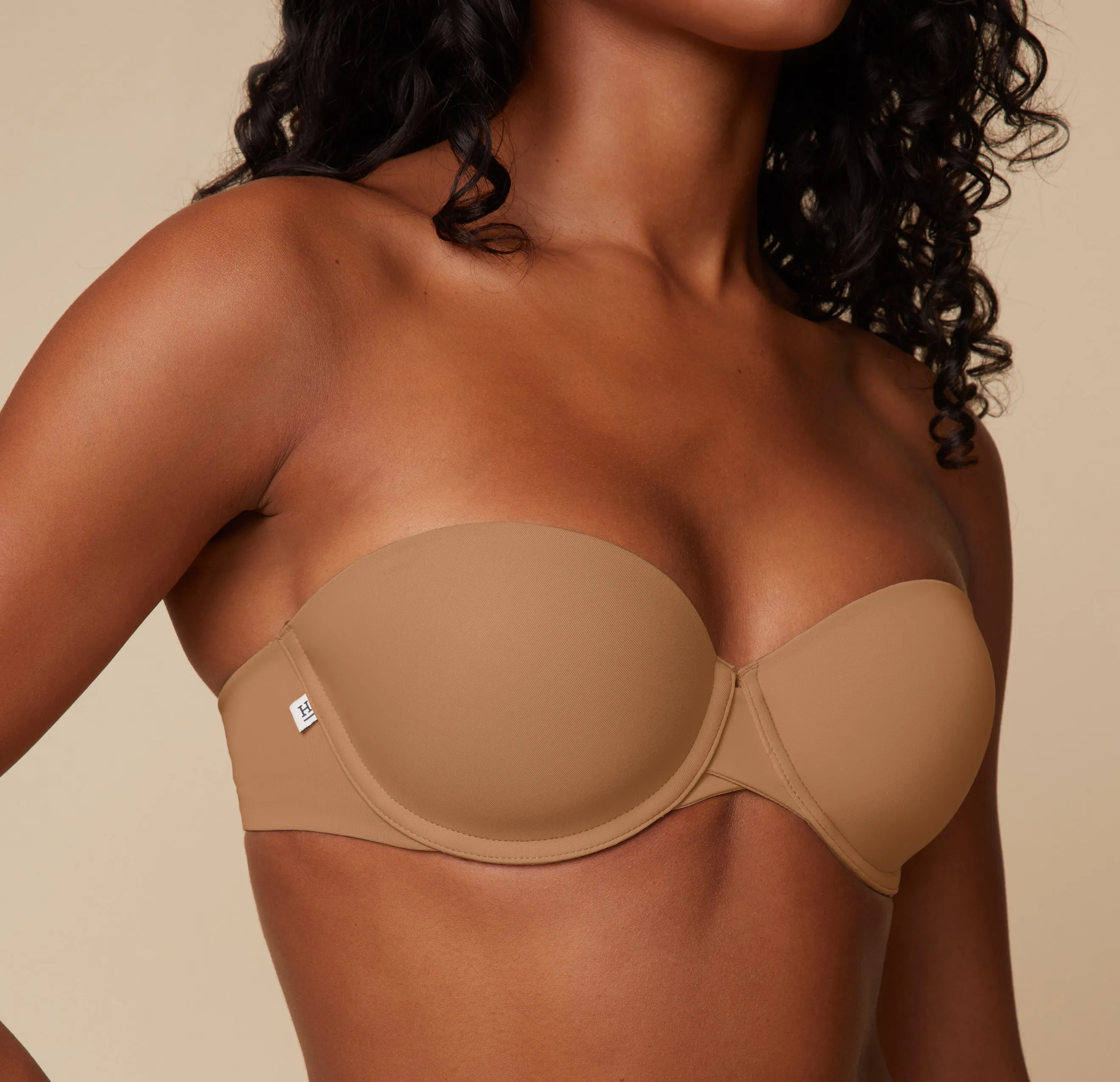 Base Strapless Bra - Tan