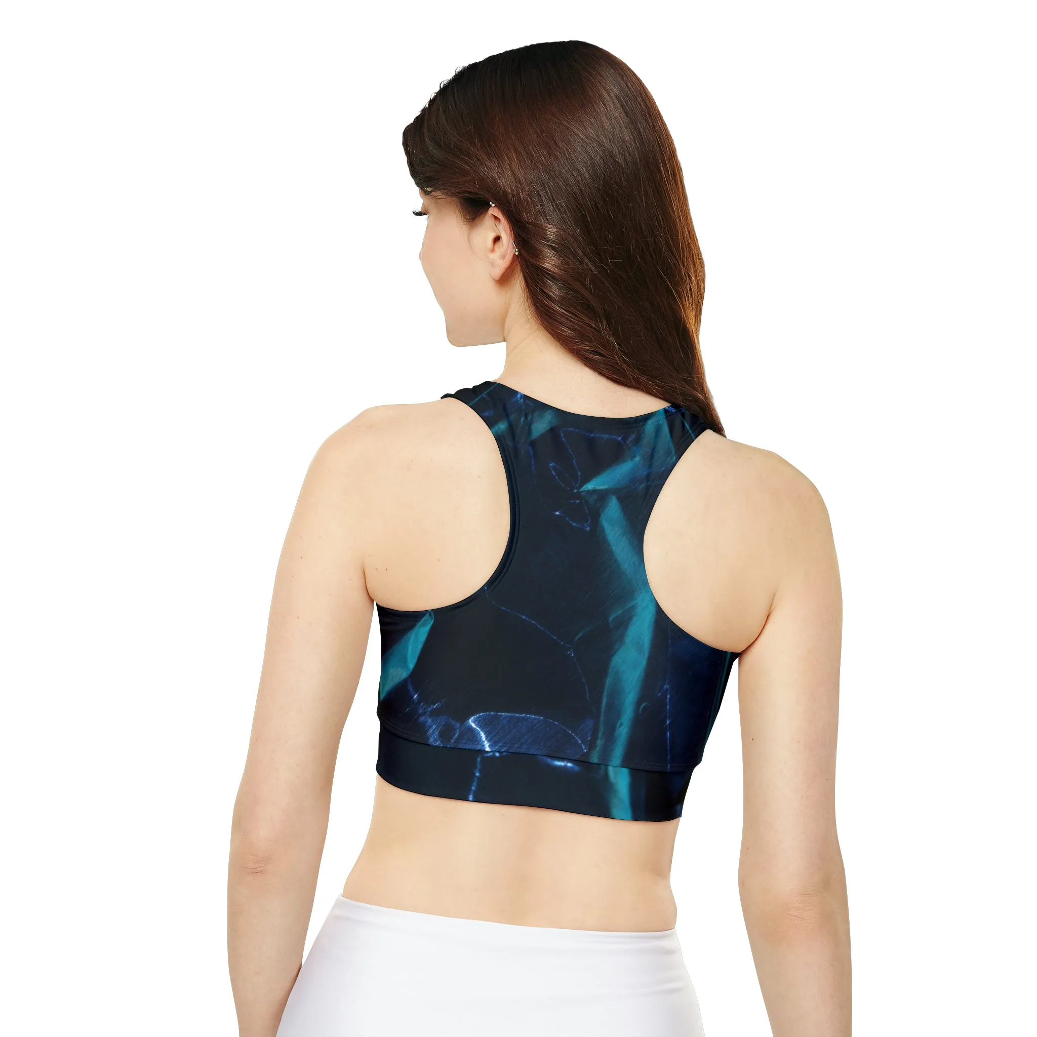 Blue Metalic - Inovax Padded Sports Bra