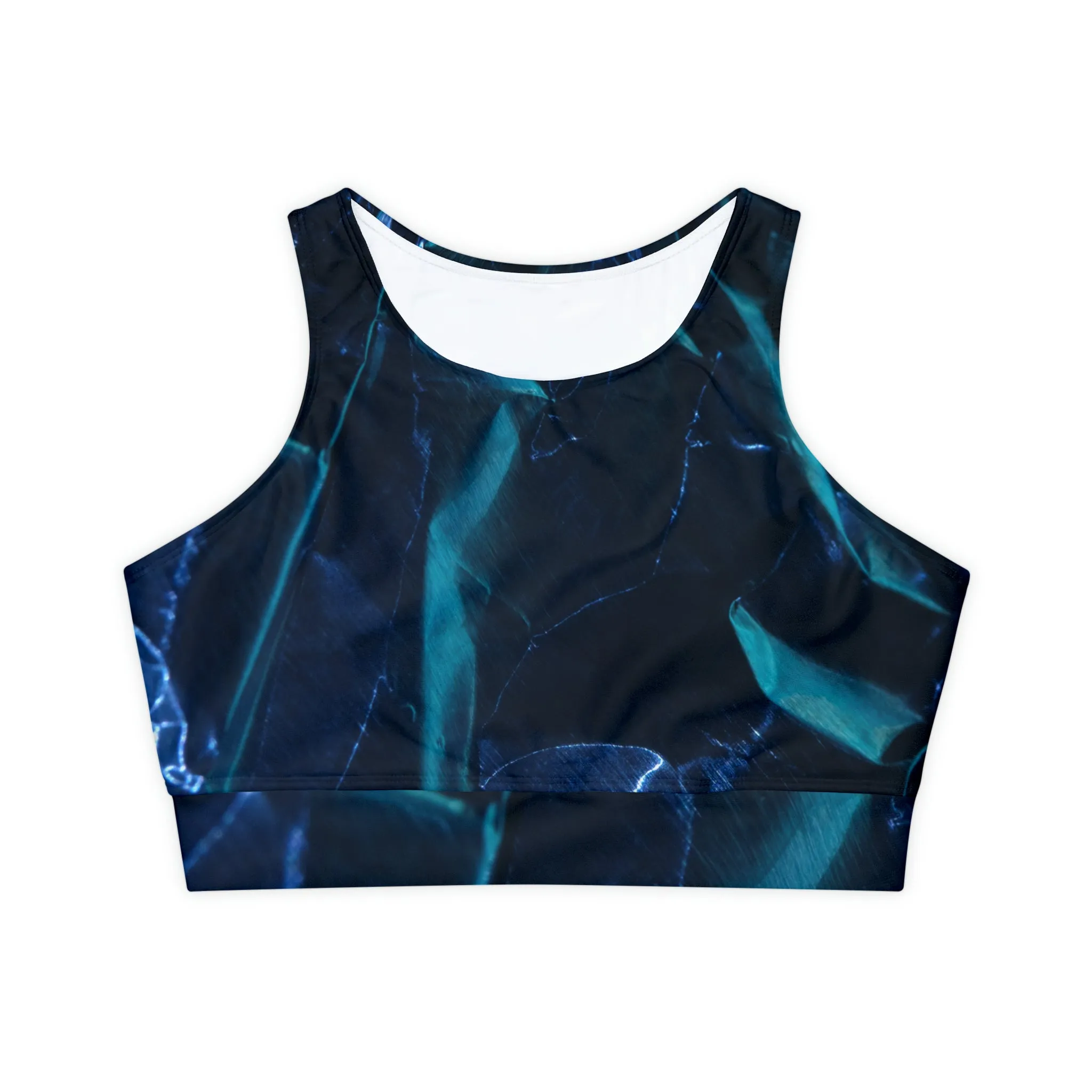 Blue Metalic - Inovax Padded Sports Bra