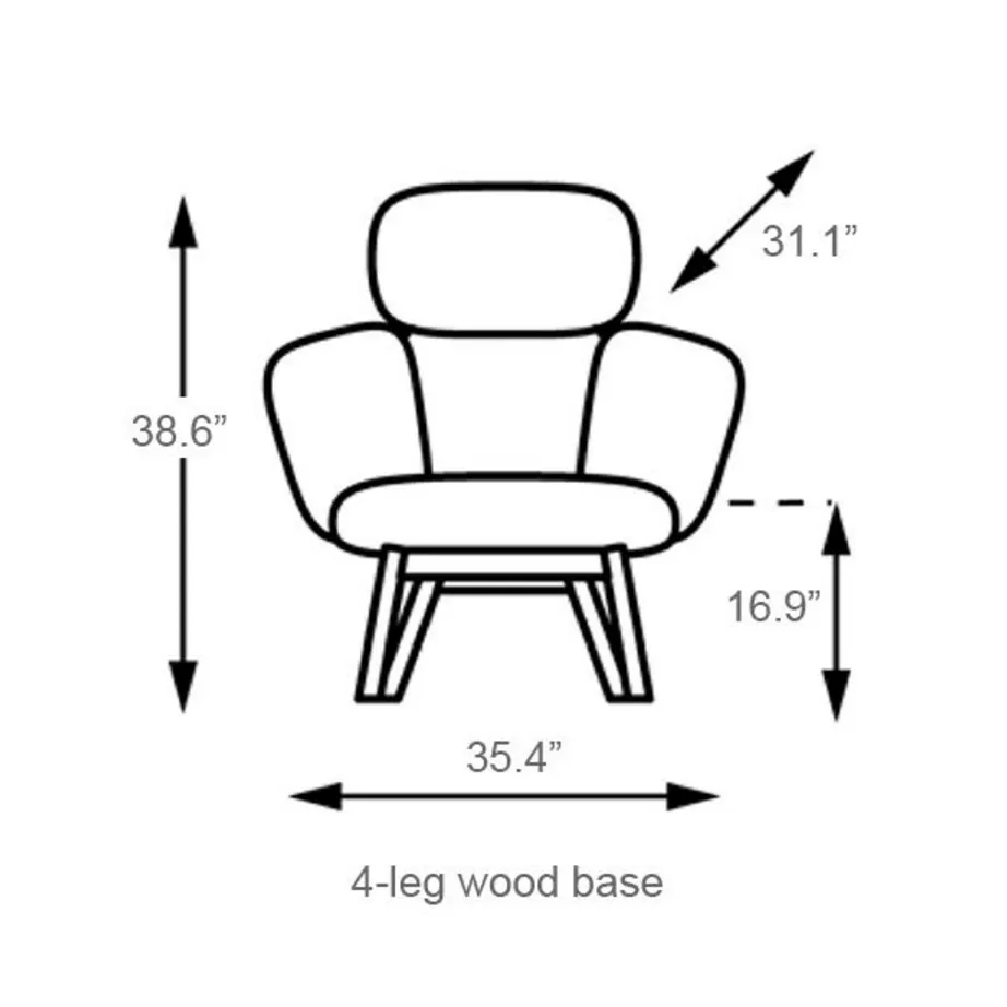 bras high back wood base lounge chair | Artifort