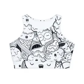 Doodle Icecream - Inovax Padded Sports Bra