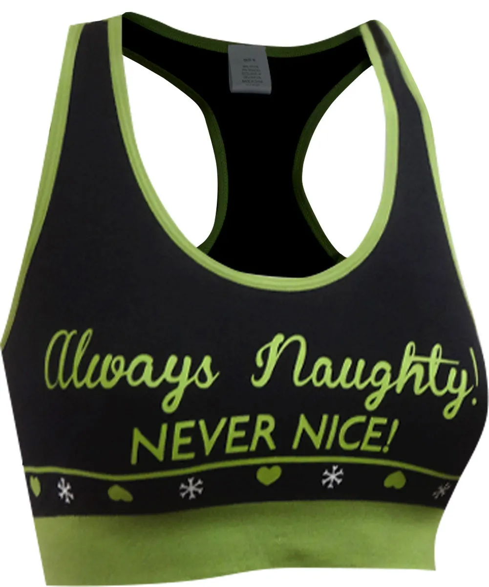 Dr. Seuss Grinch Inspired Always Naughty Seamless Bra