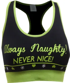 Dr. Seuss Grinch Inspired Always Naughty Seamless Bra