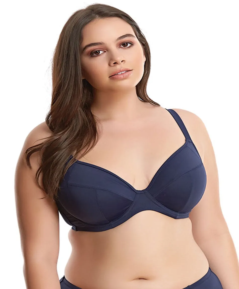 Elomi Essentials Underwire Plunge Bikini Top in Midnight