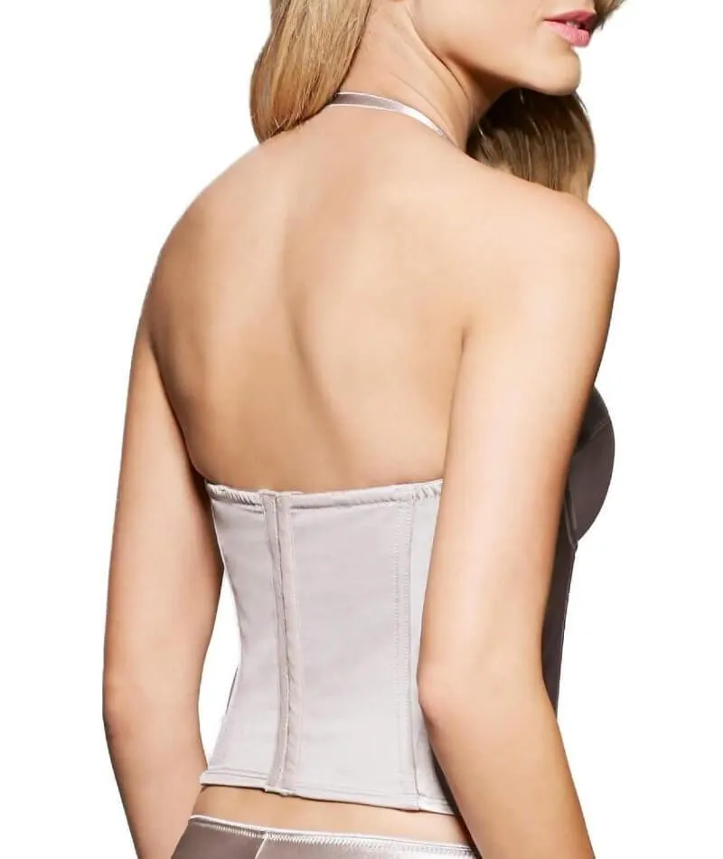 Finelines Satin Strapless Bustier Corset - Latte