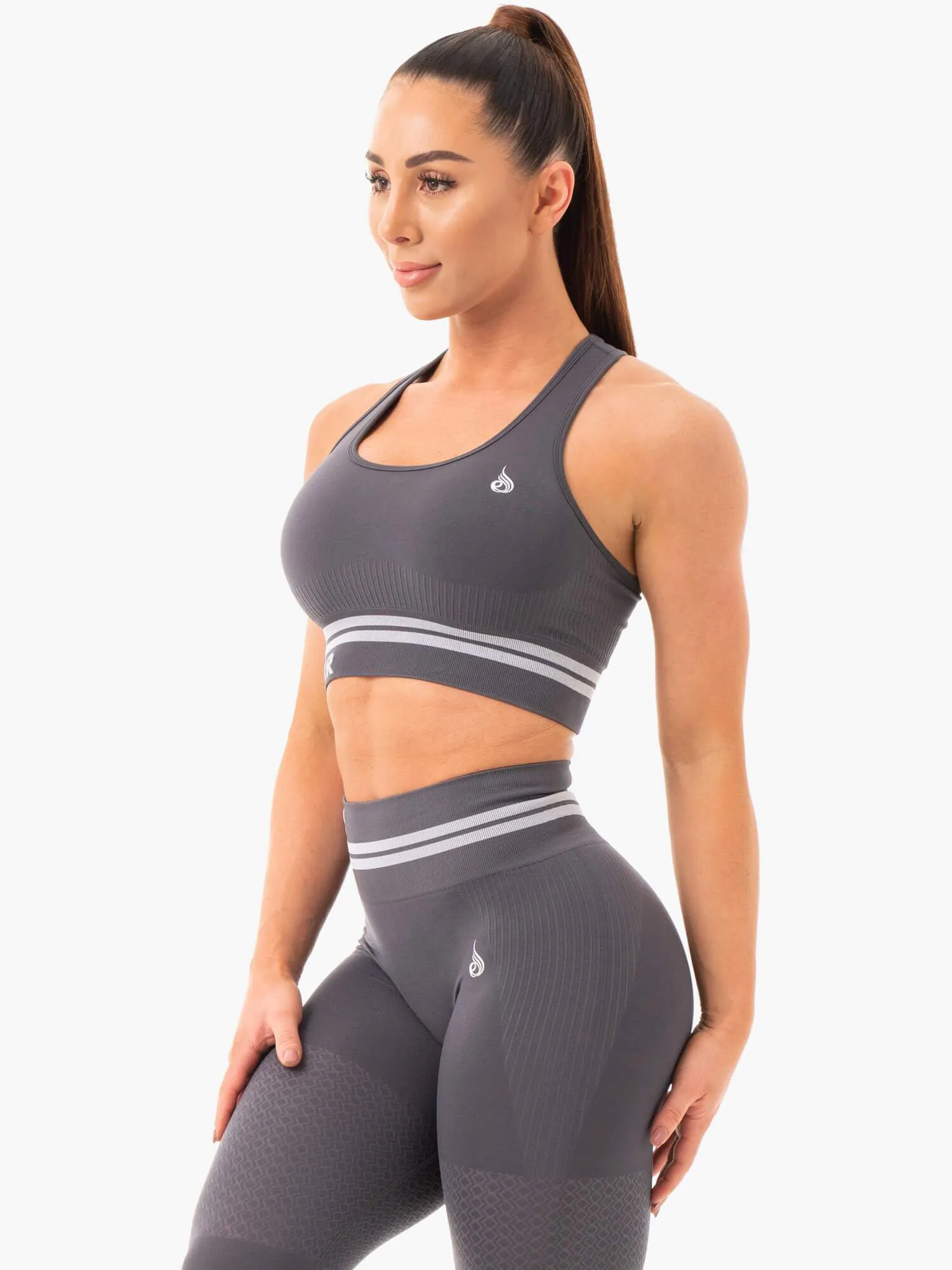 Freestyle Seamless Longline Sports Bra - Charcoal