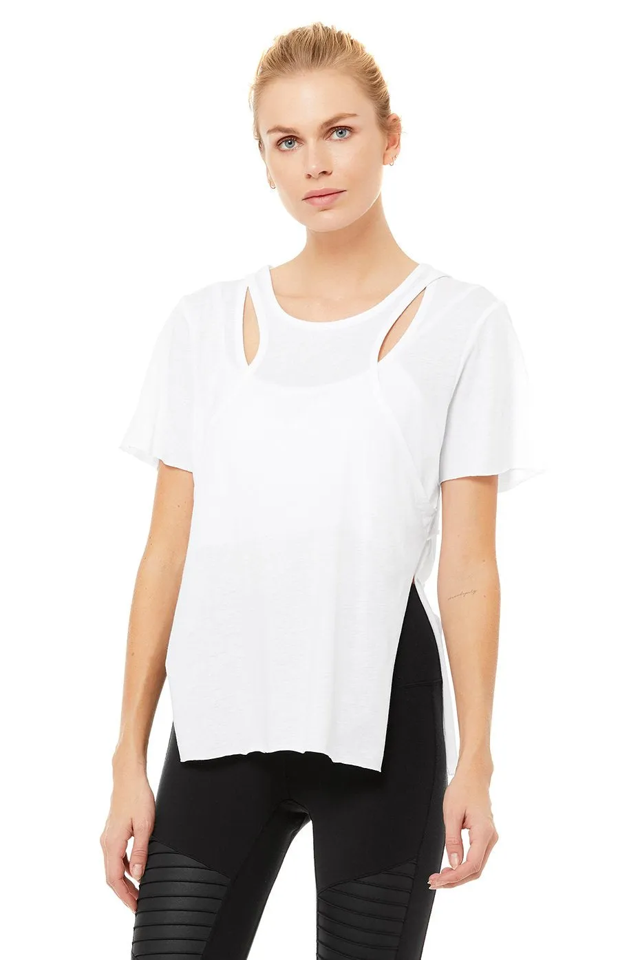 Glide Short Sleeve Top - White