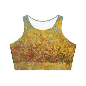 Gold and blue spots - Inovax Padded Sports Bra