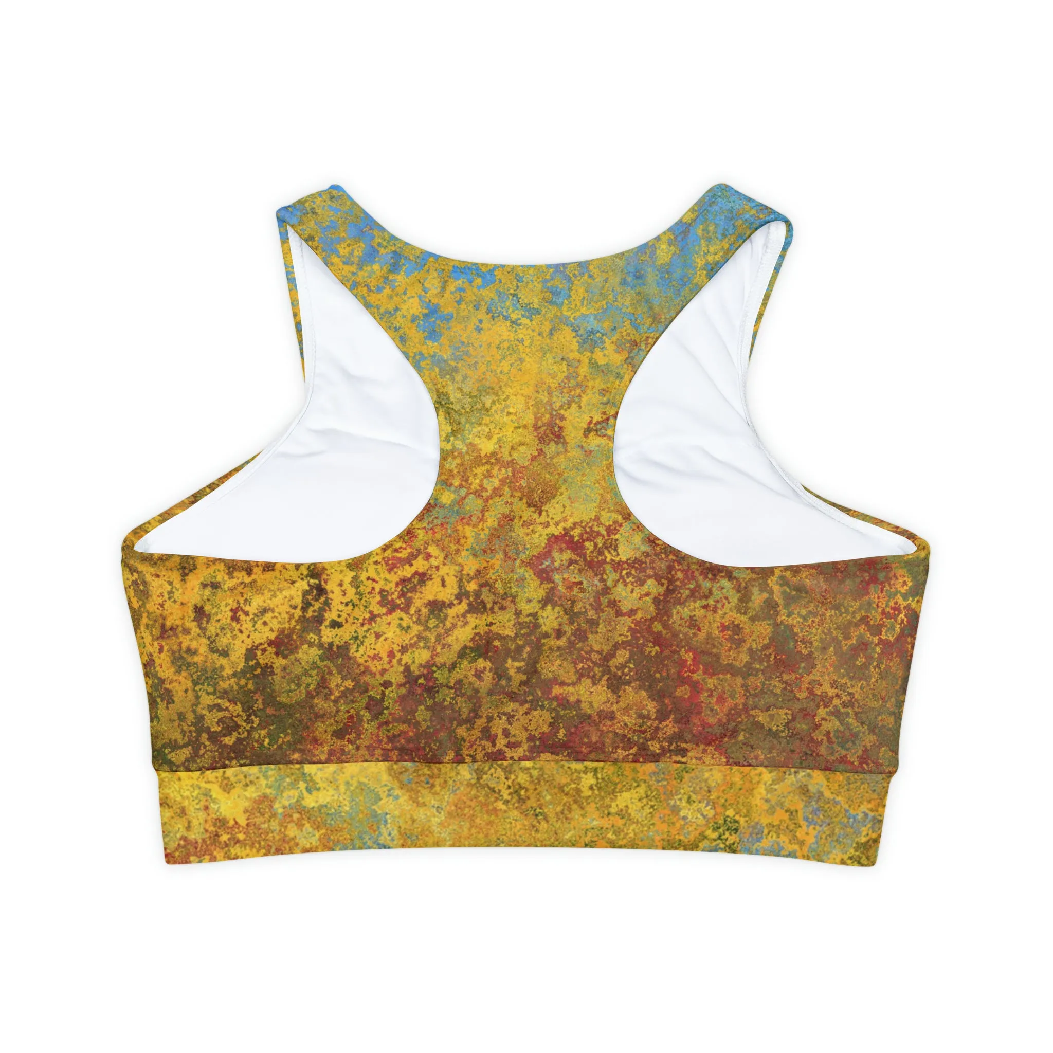 Gold and blue spots - Inovax Padded Sports Bra