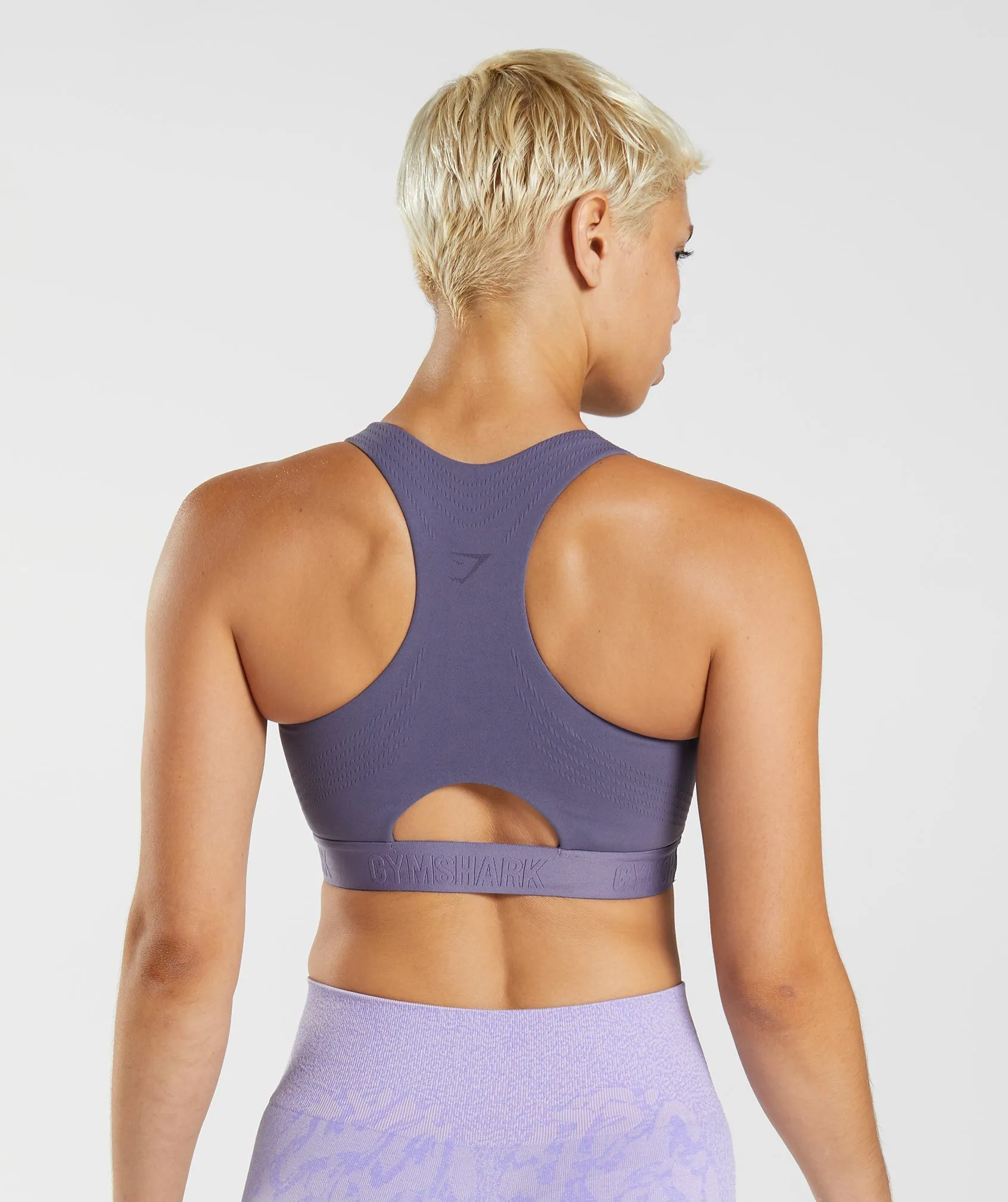 Gymshark 315 Performance High Neck Sports Bra - Mercury Purple/Shaded Lilac