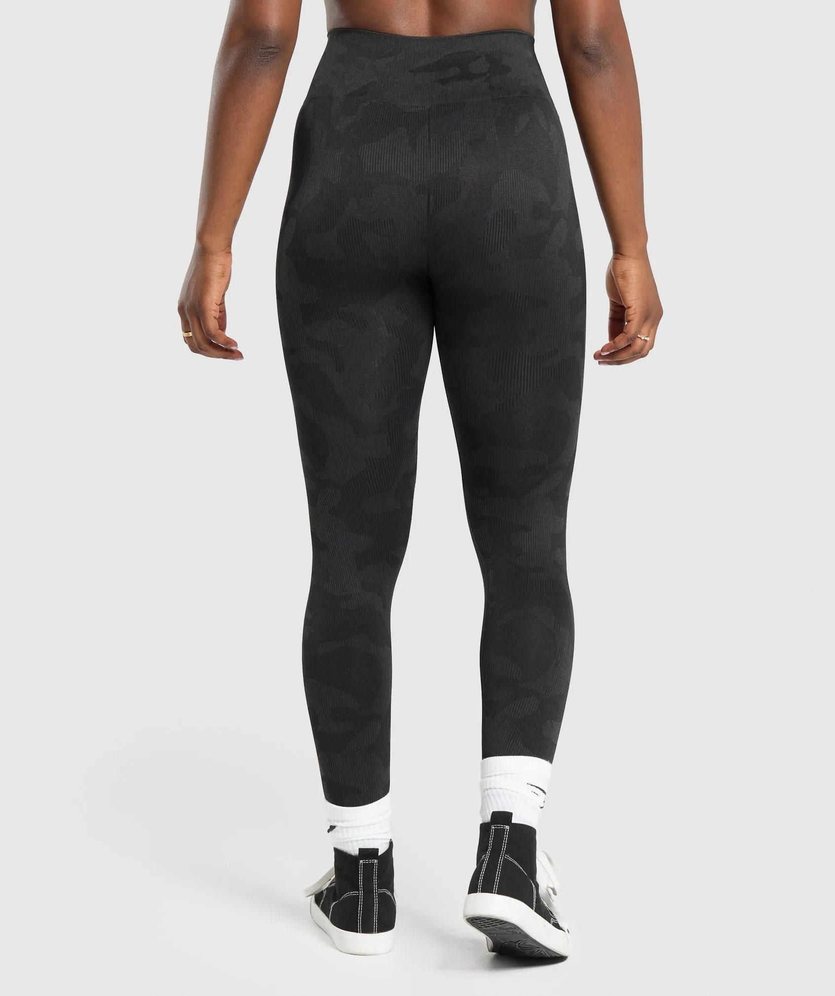 Gymshark Adapt Camo Seamless Leggings - Black/Asphalt Grey