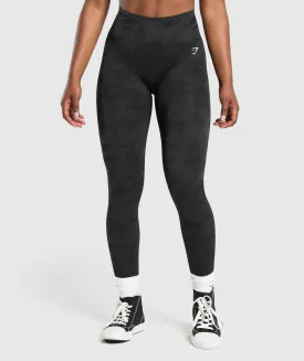 Gymshark Adapt Camo Seamless Leggings - Black/Asphalt Grey