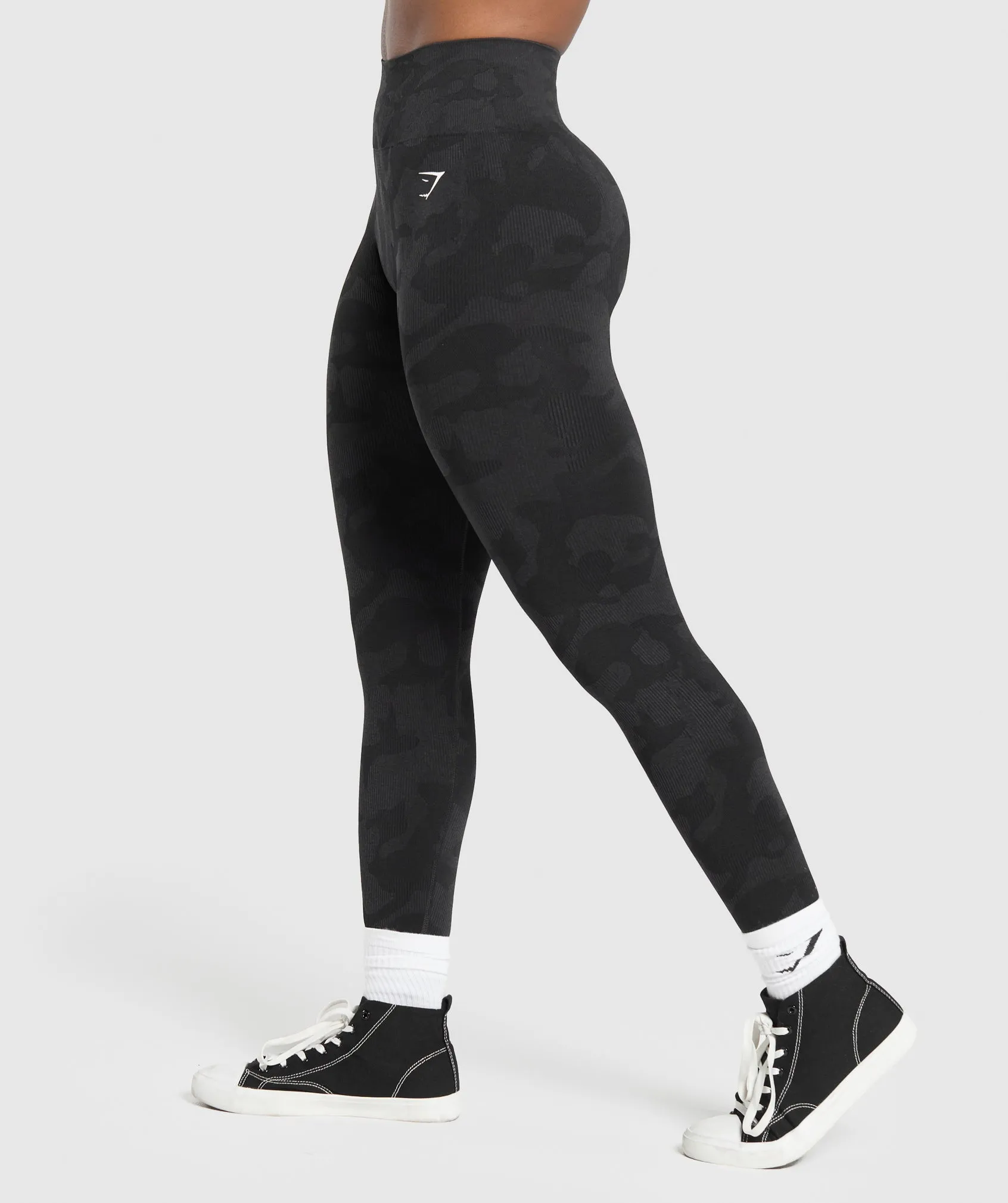 Gymshark Adapt Camo Seamless Leggings - Black/Asphalt Grey