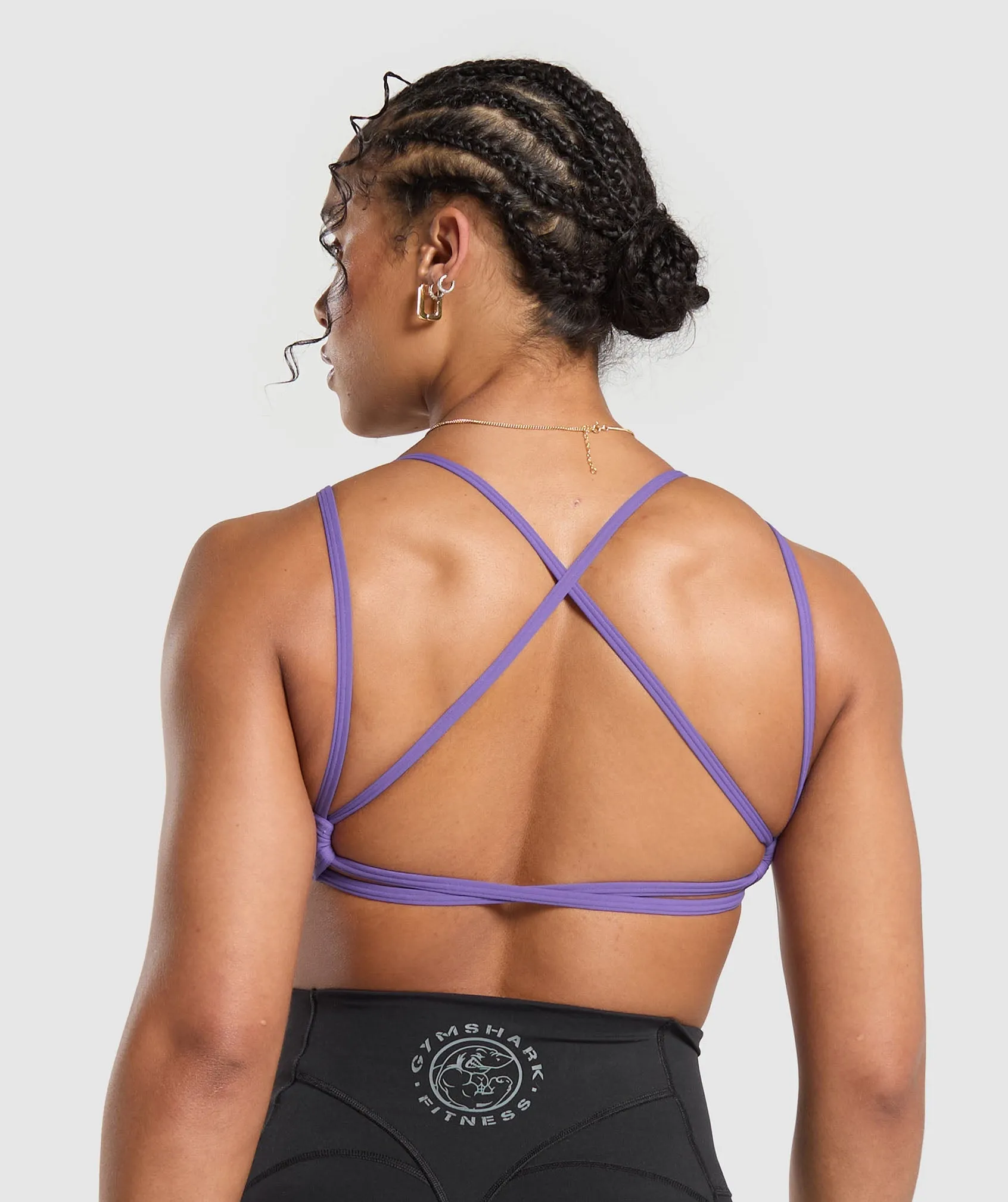 Gymshark Back Gains Sports Bra - Stellar Purple