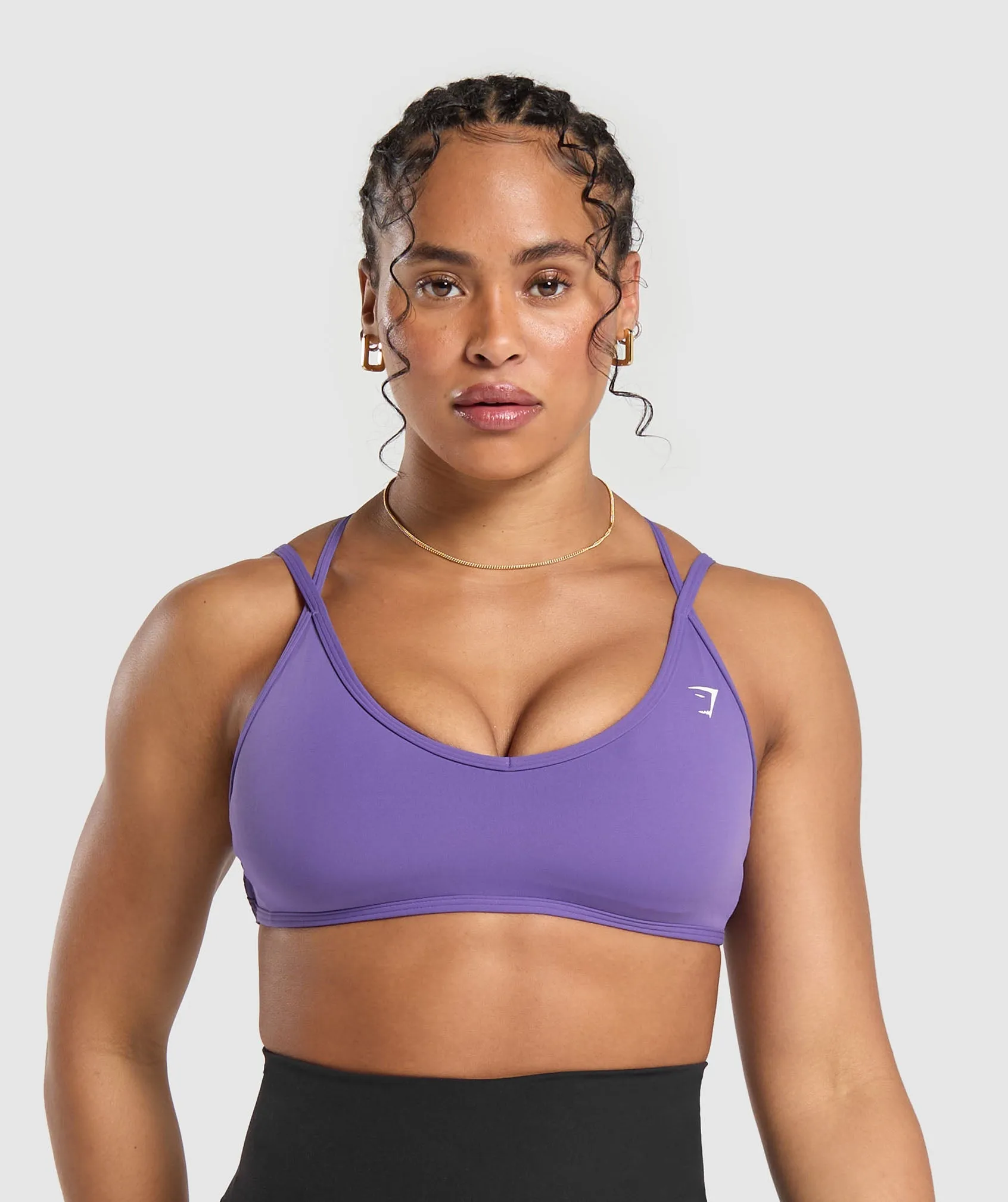 Gymshark Back Gains Sports Bra - Stellar Purple