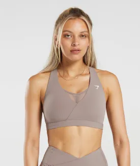 Gymshark Crossover Sports Bra - Washed Mauve