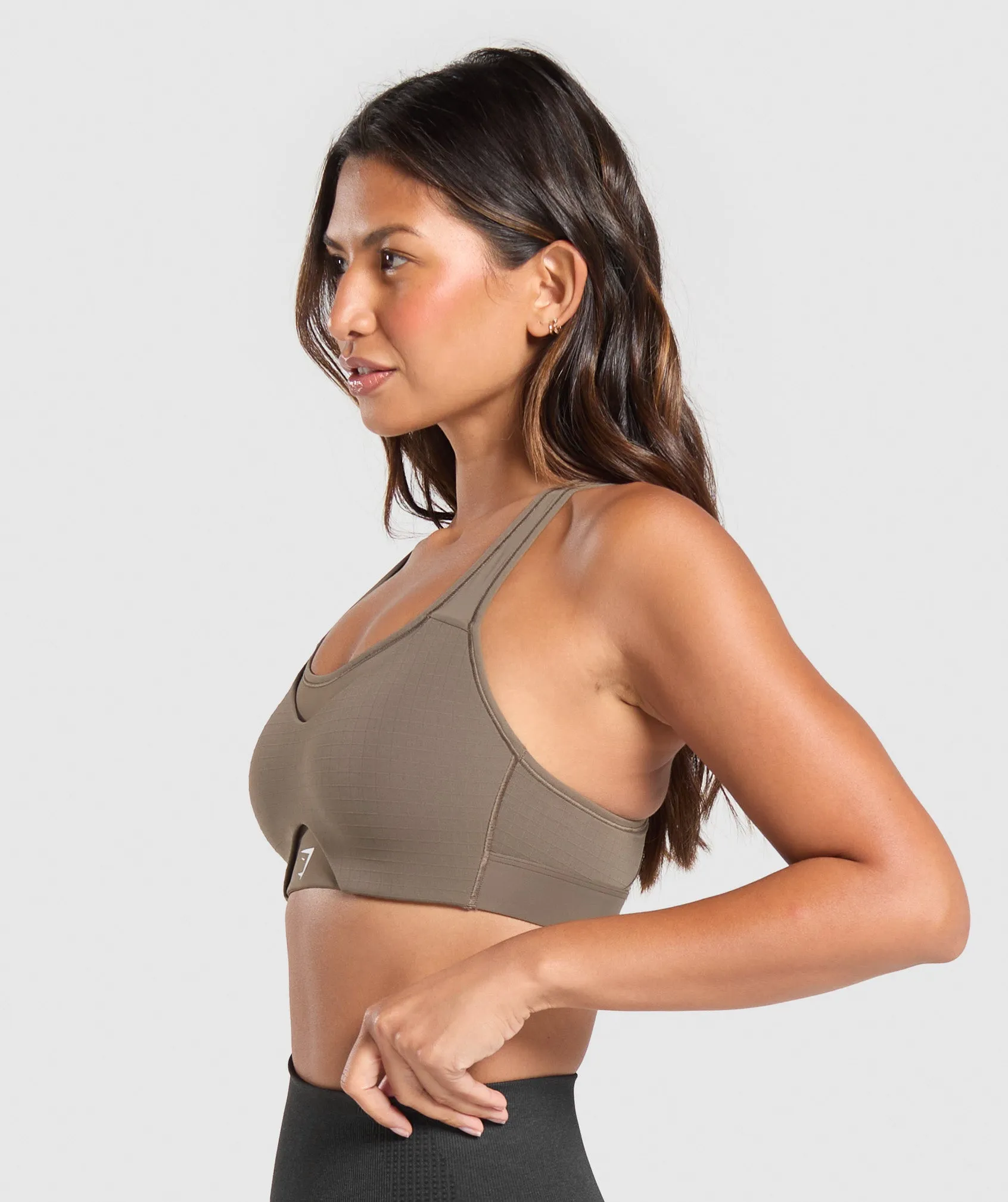 Gymshark Hybrid Sports Bra - Camo Brown