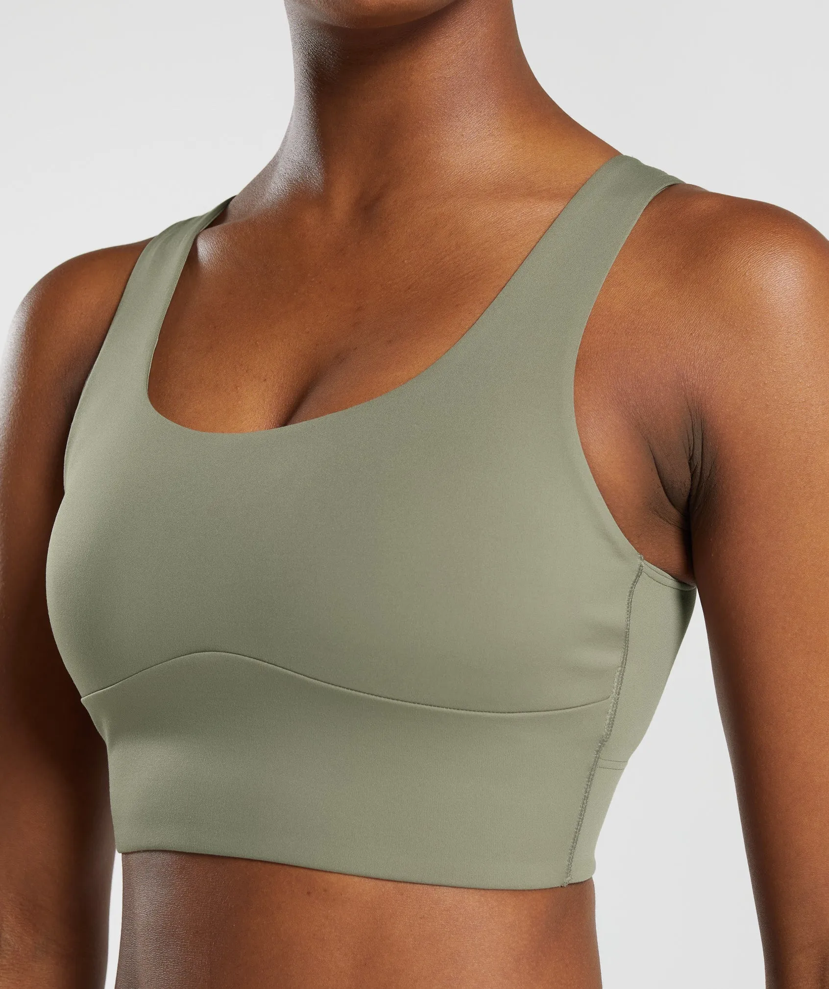 Gymshark Longline Sports Bra - Linen Brown