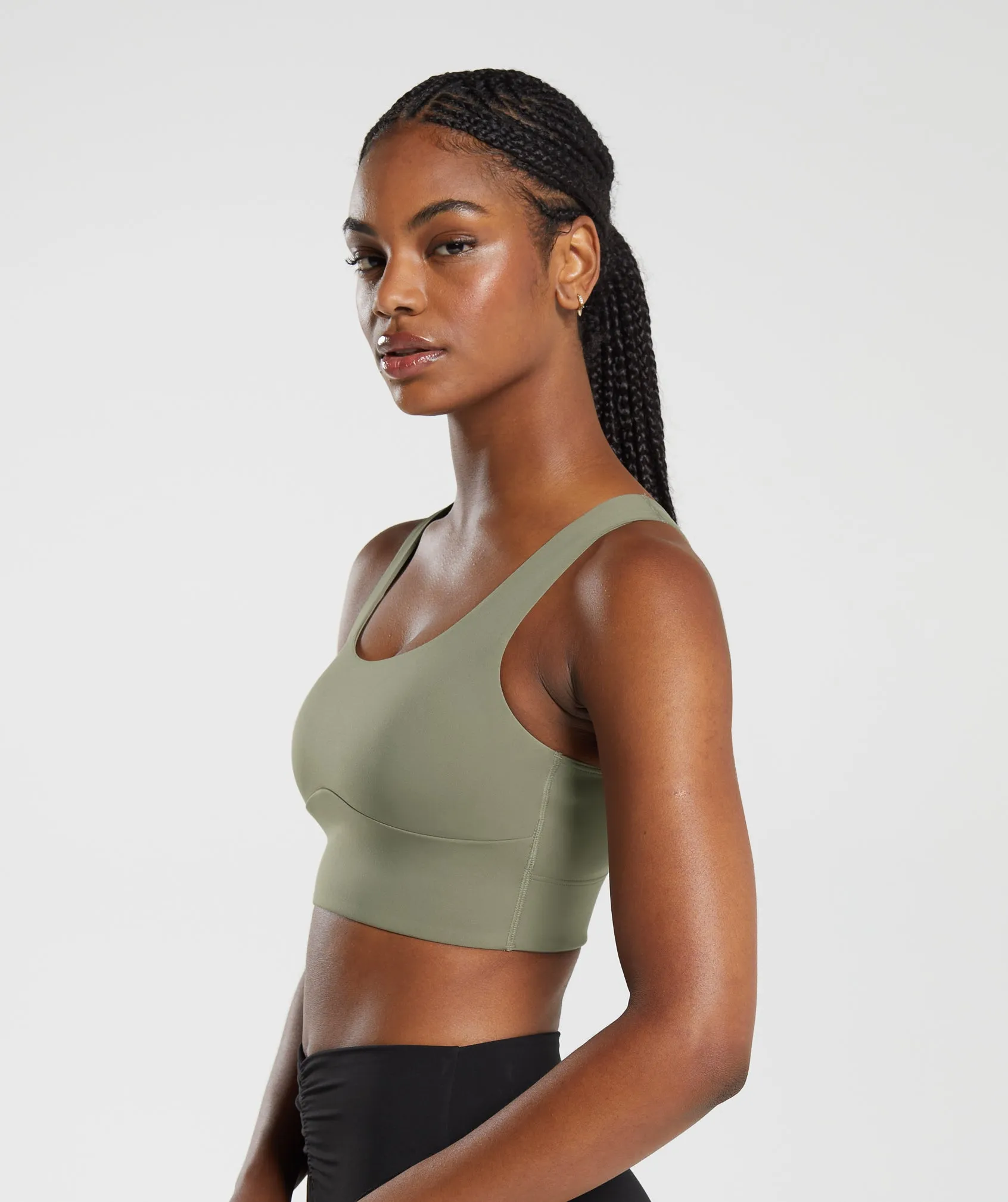 Gymshark Longline Sports Bra - Linen Brown