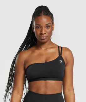 Gymshark One Shoulder Sports Bra - Black