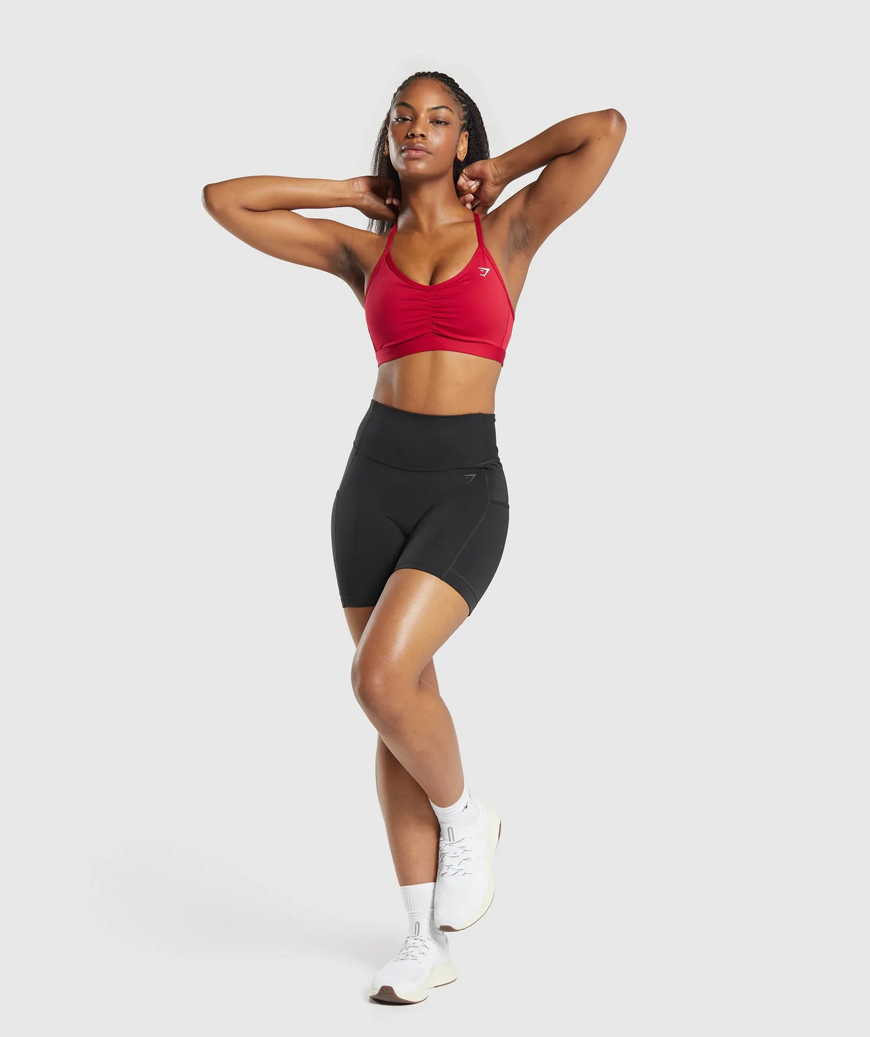 Gymshark Ruched Sports Bra - Conditioning Red