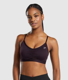 Gymshark Ruched Sports Bra - Plum Brown