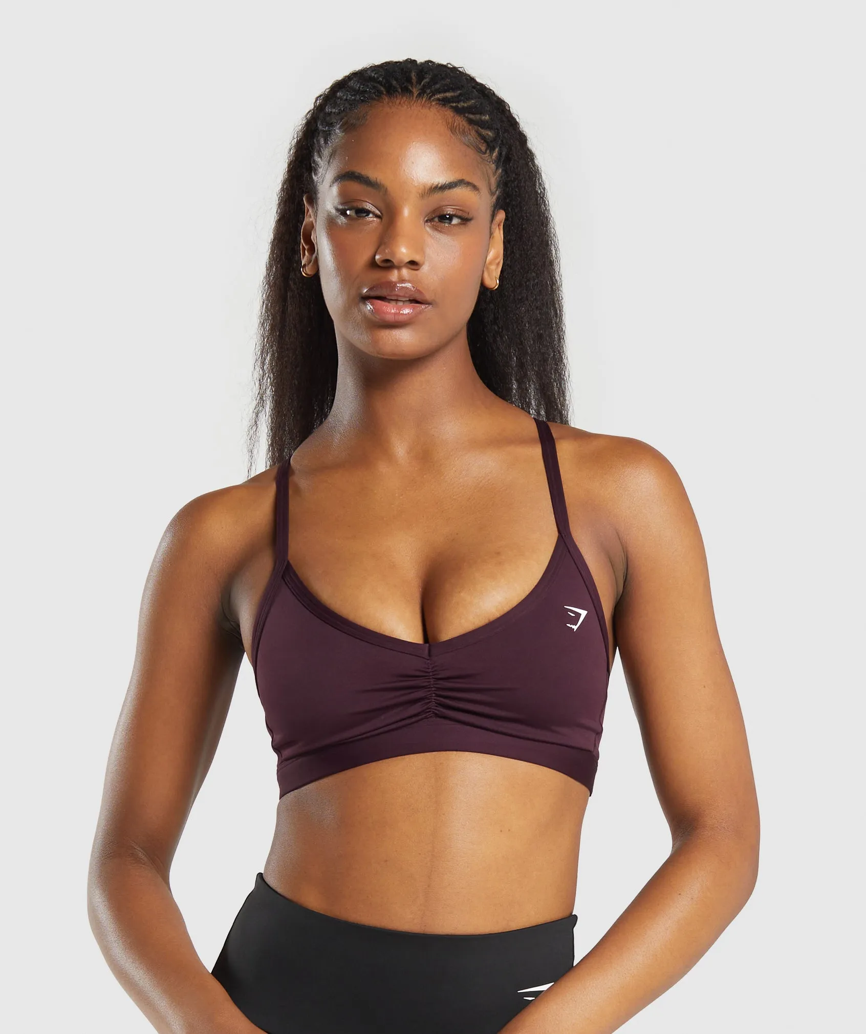 Gymshark Ruched Strappy Sports Bra - Depth Purple