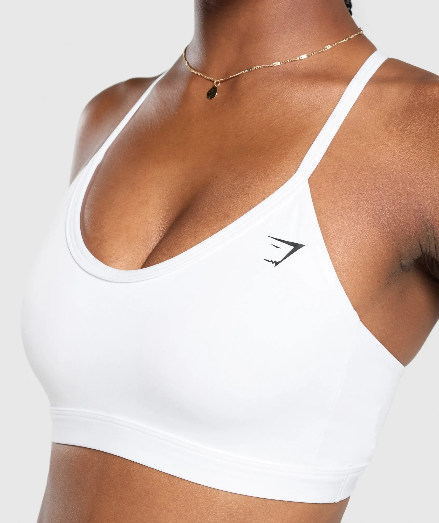 Gymshark V Neck Sports Bra - White