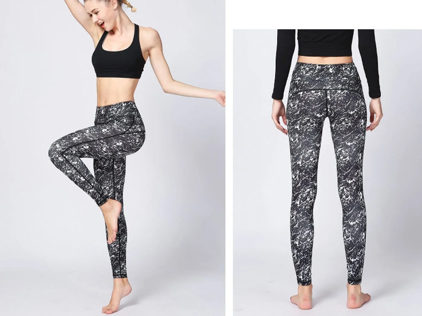 High Waist Printed Yoga Pants Full-Length Workout Fitness Leggings