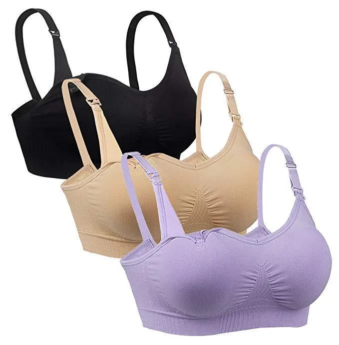 iLoveSIA 3PACK Women's underwire Body Silk Seamless Nursing Bra