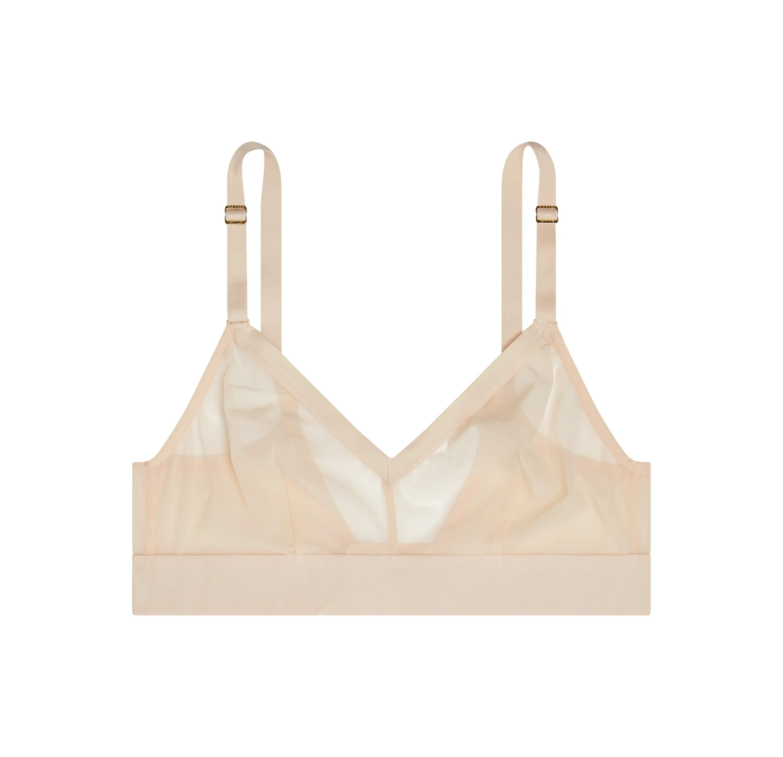 Luxe Mesh Triangle Bralette - Pearl