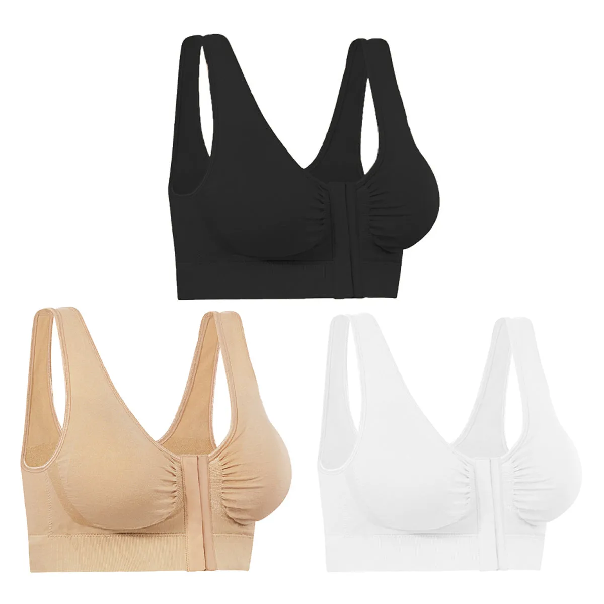 Miracle Bamboo Comfort Bra Deluxe - Set of 3 - Medium (35-37")