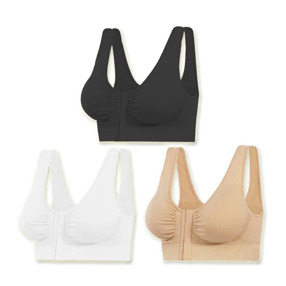 Miracle Bamboo Comfort Bra Deluxe - Set of 3 - Medium (35-37")