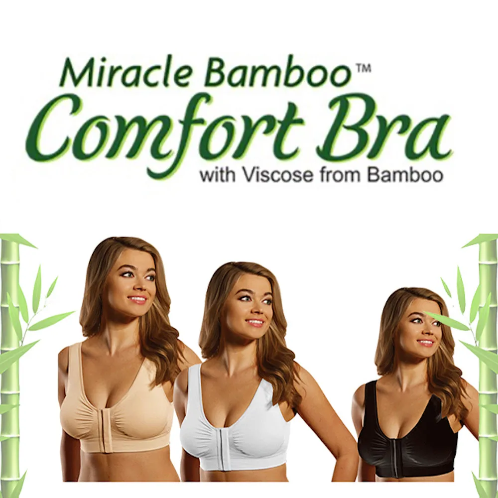 Miracle Bamboo Comfort Bra Deluxe - Set of 3 - Medium (35-37")