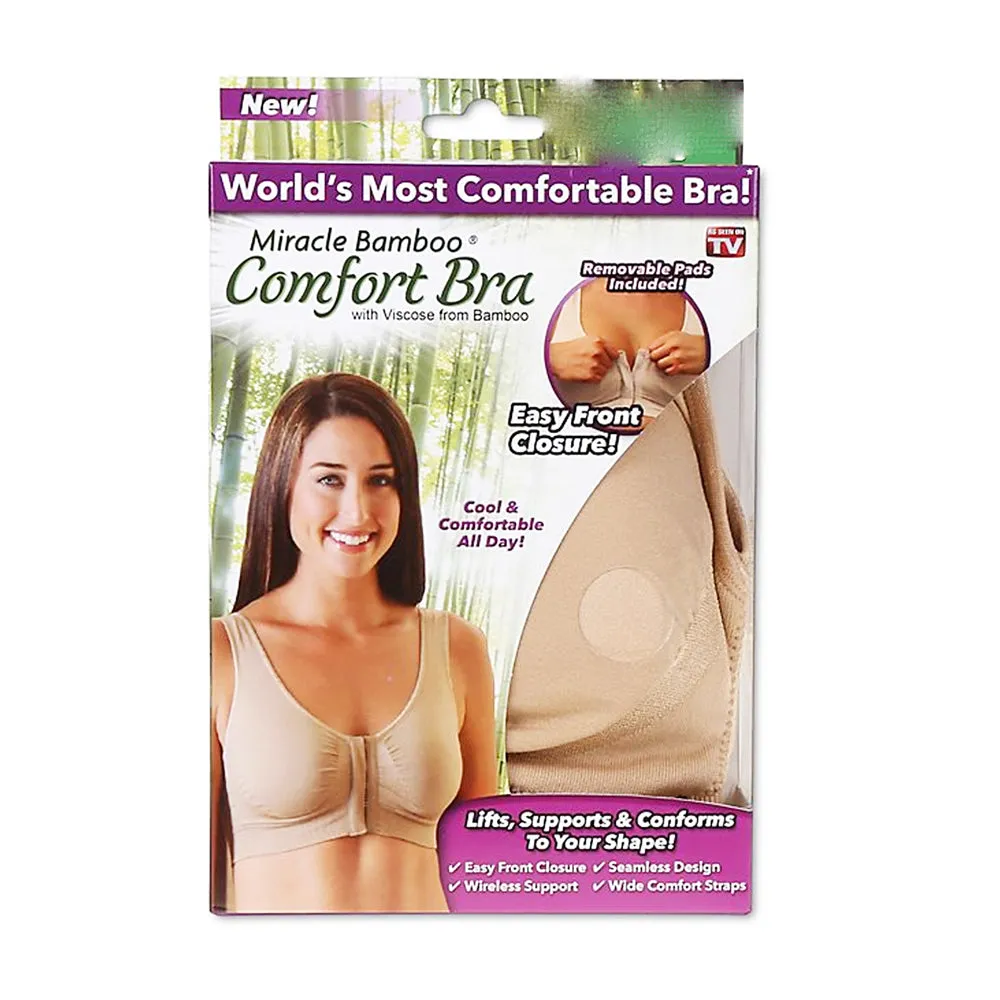 Miracle Bamboo Comfort Bra - Nude - Medium (Bust 35"-37"  )