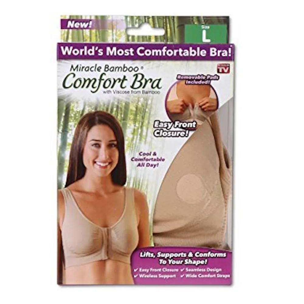 Miracle Bamboo Comfort Bra - Nude - XL (Bust 40-43)