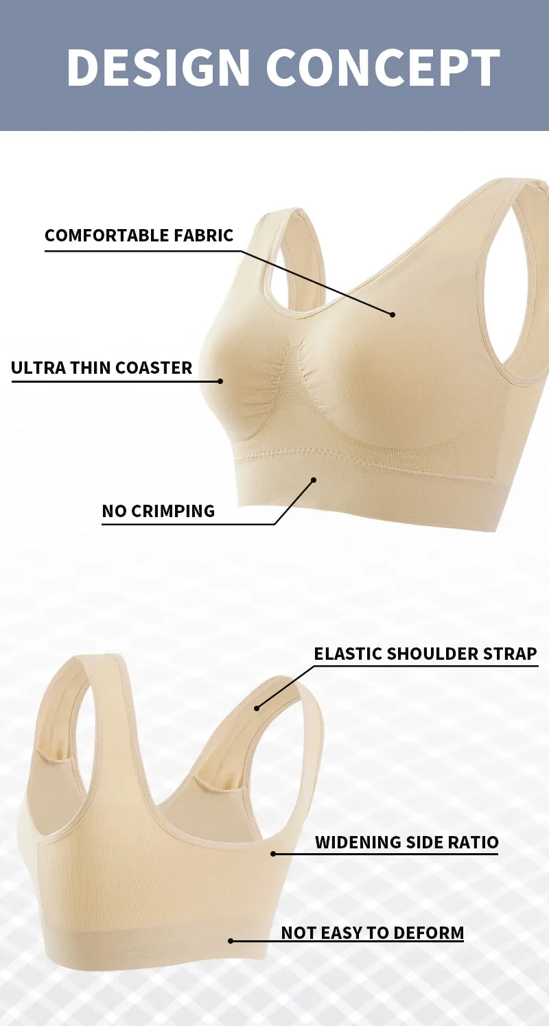 OCW Wireless Seamless Bra Push Up Removable Pad Plus Size