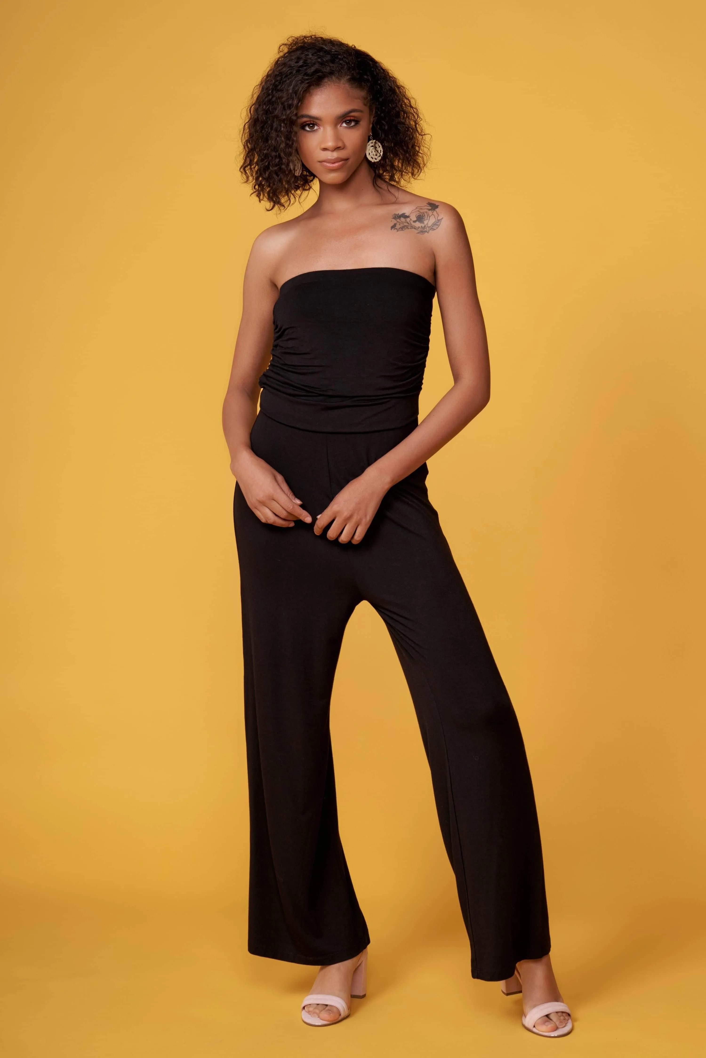 Onyx Black Strapless Jumpsuit