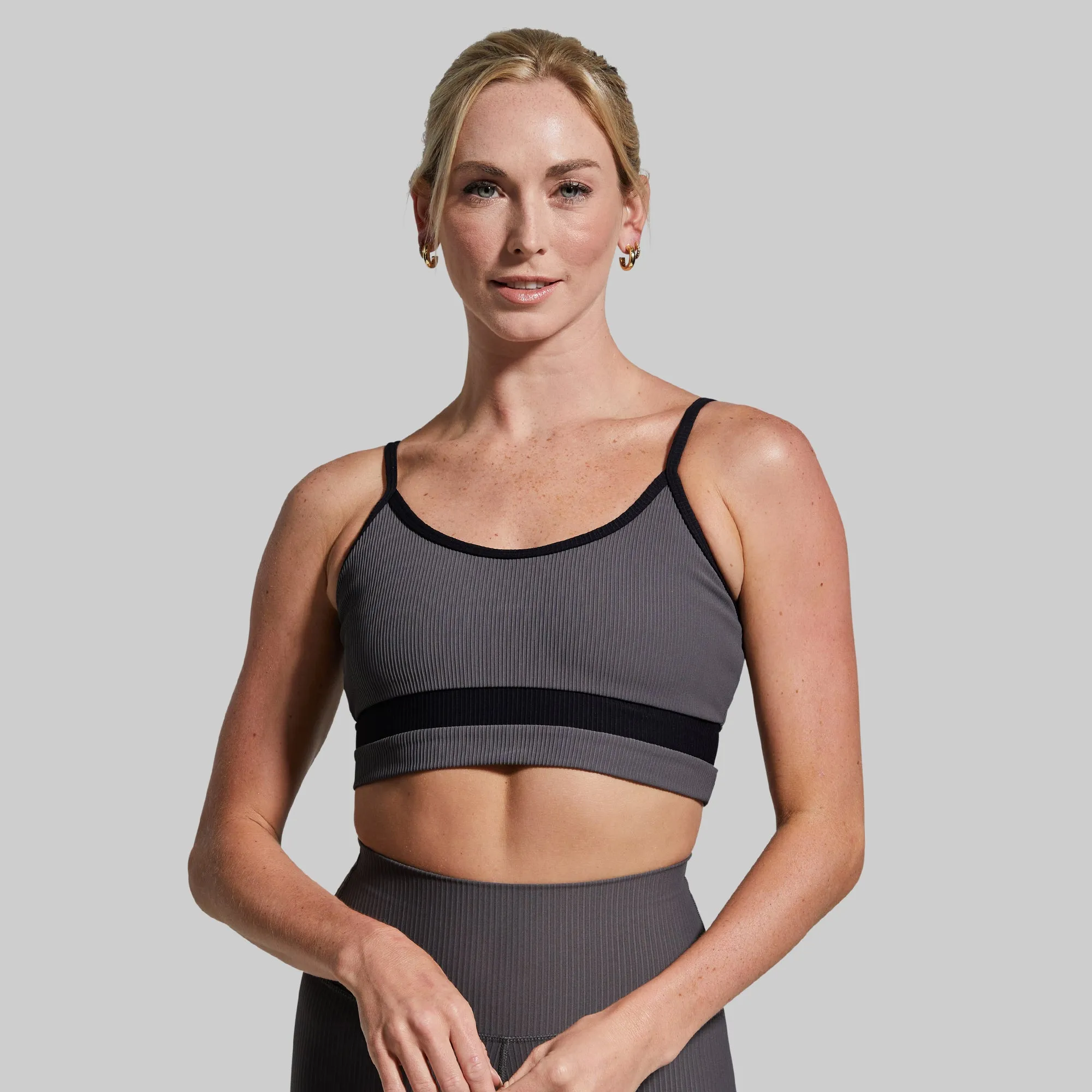 Out of Line Sports Bra (Dark Grey)