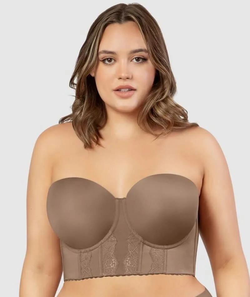 Parfait Elissa Seamless Underwire Padded Longline Strapless Bra - Mid Nude