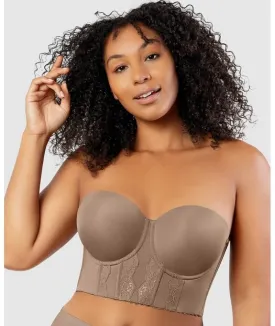 Parfait Elissa Seamless Underwire Padded Longline Strapless Bra - Mid Nude